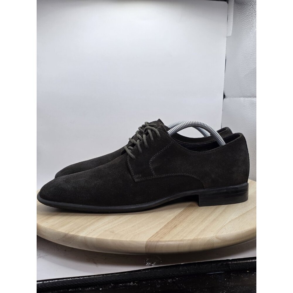 Donald J Pliner Dougy-81 Mens 9M Dark Brown Suede‎ Leather Lace Up Dress Shoes